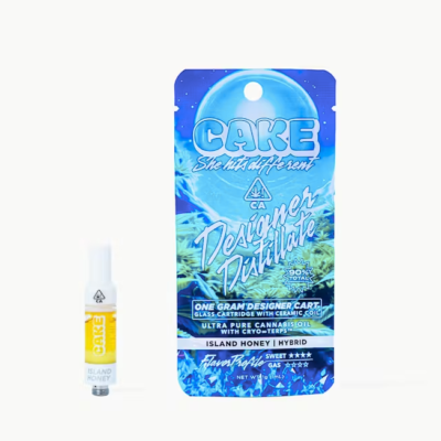 Island Honey Cake cart, 1G designer distillate 510 cartridge with cake dough and honey